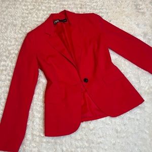 ZARA PINK COTTON BLAZER SIZE SMALL